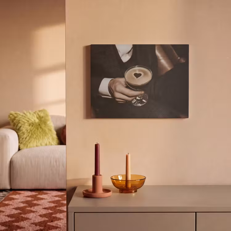 Akoestisch schilderij - Hartje - Cocktail - Espresso Martini - Hand — 2