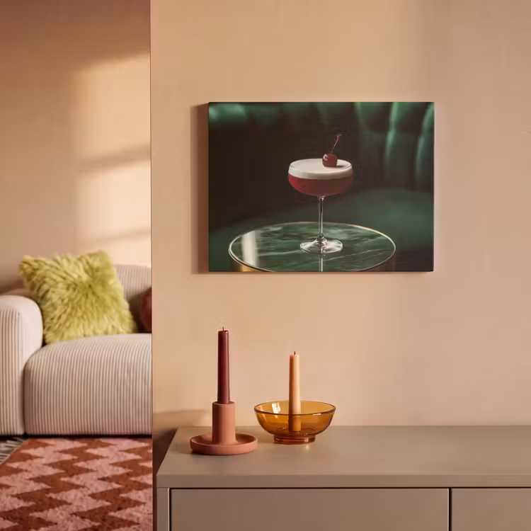 Akoestisch schilderij - Kers - Cocktail - Rood - Marmer — 2