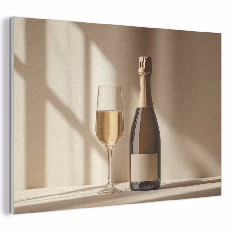 Akoestisch schilderij - Champagne - Beige - Schaduw - Bubbels — 1
