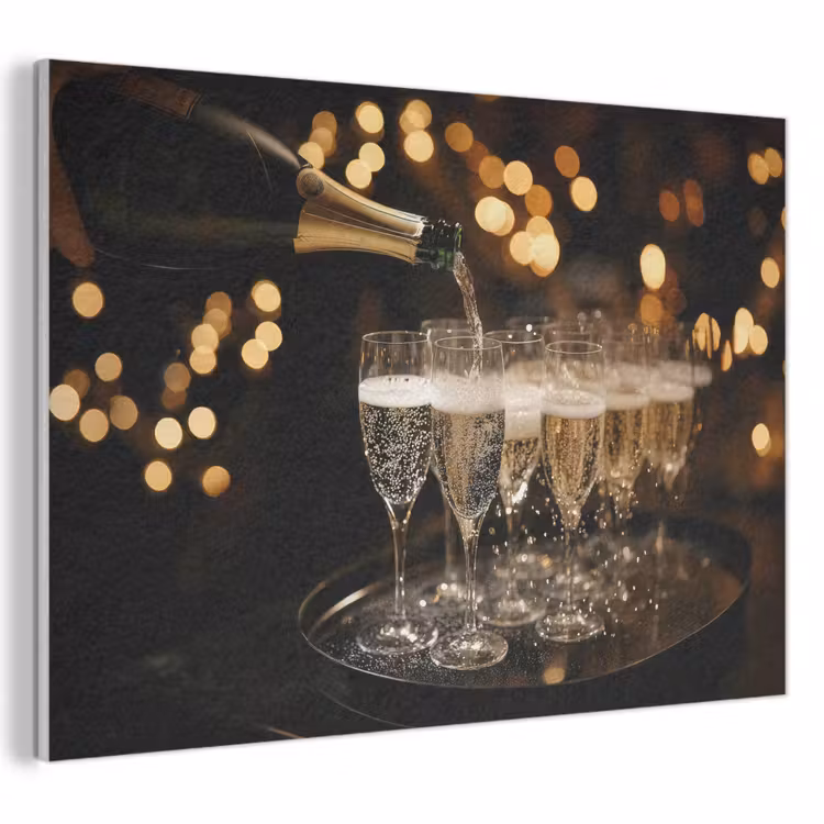 Akoestisch schilderij - Lichter - Champagner - Gläser — 1