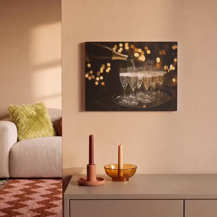 Akoestisch schilderij - Lichter - Champagner - Gläser — 2