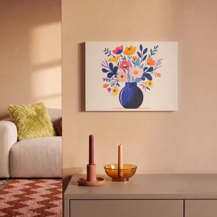 Akoestisch schilderij - Vaas - Bloemen - Boeket — 2