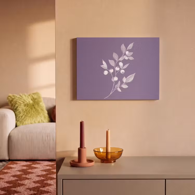 Akoestisch schilderij - Tak - Sierlijk - Bladeren - Minimalistisch — 2
