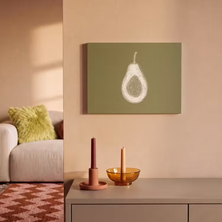 Akoestisch schilderij - Avocado - Minimalistisch - Illustratie - Groen — 2