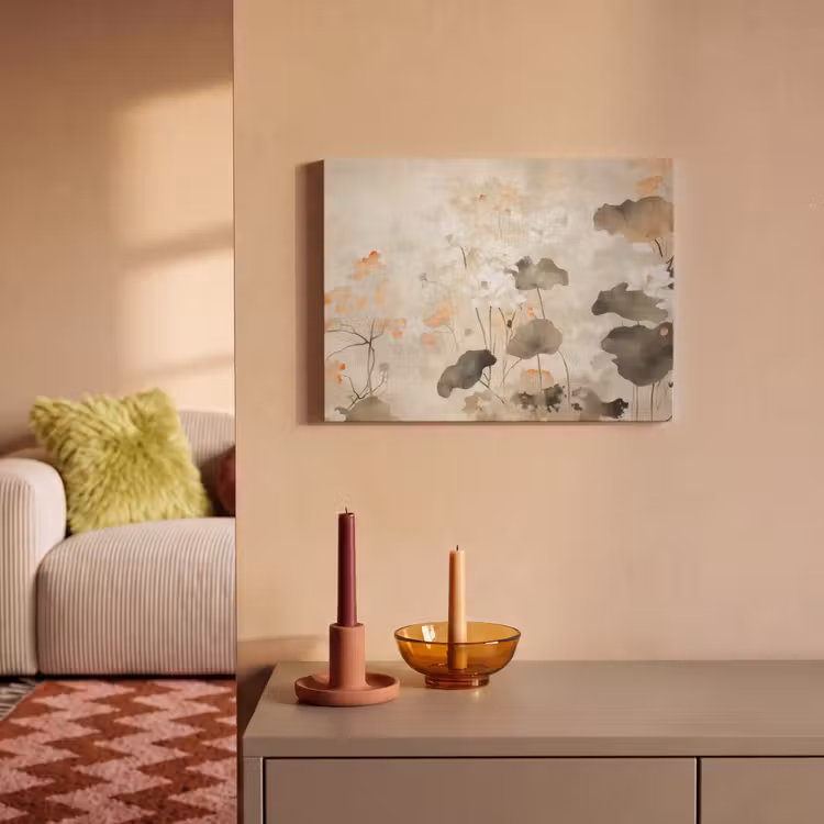 Akoestisch schilderij - Bloemen - Japandi - Wabi sabi — 2
