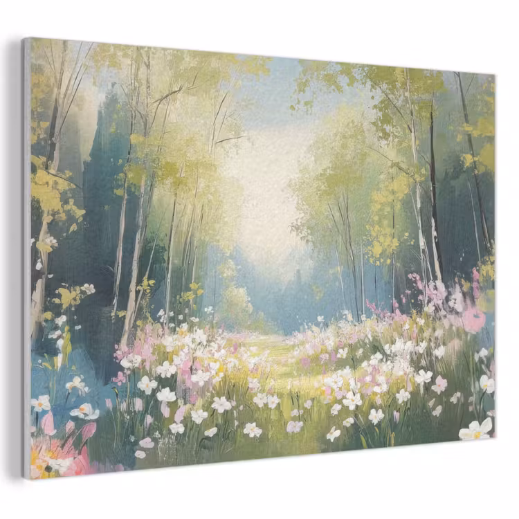 Akoestisch schilderij - Bos - Schilderstijl - Kleurrijk — 1