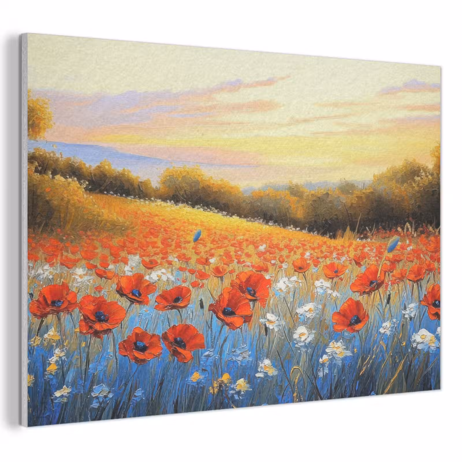 Akoestisch schilderij - Klaproos - Bloemenveld - Kleurrijk — 1