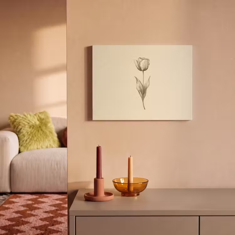 Akoestisch schilderij - Illustratie - Tulp - Zwart — 2