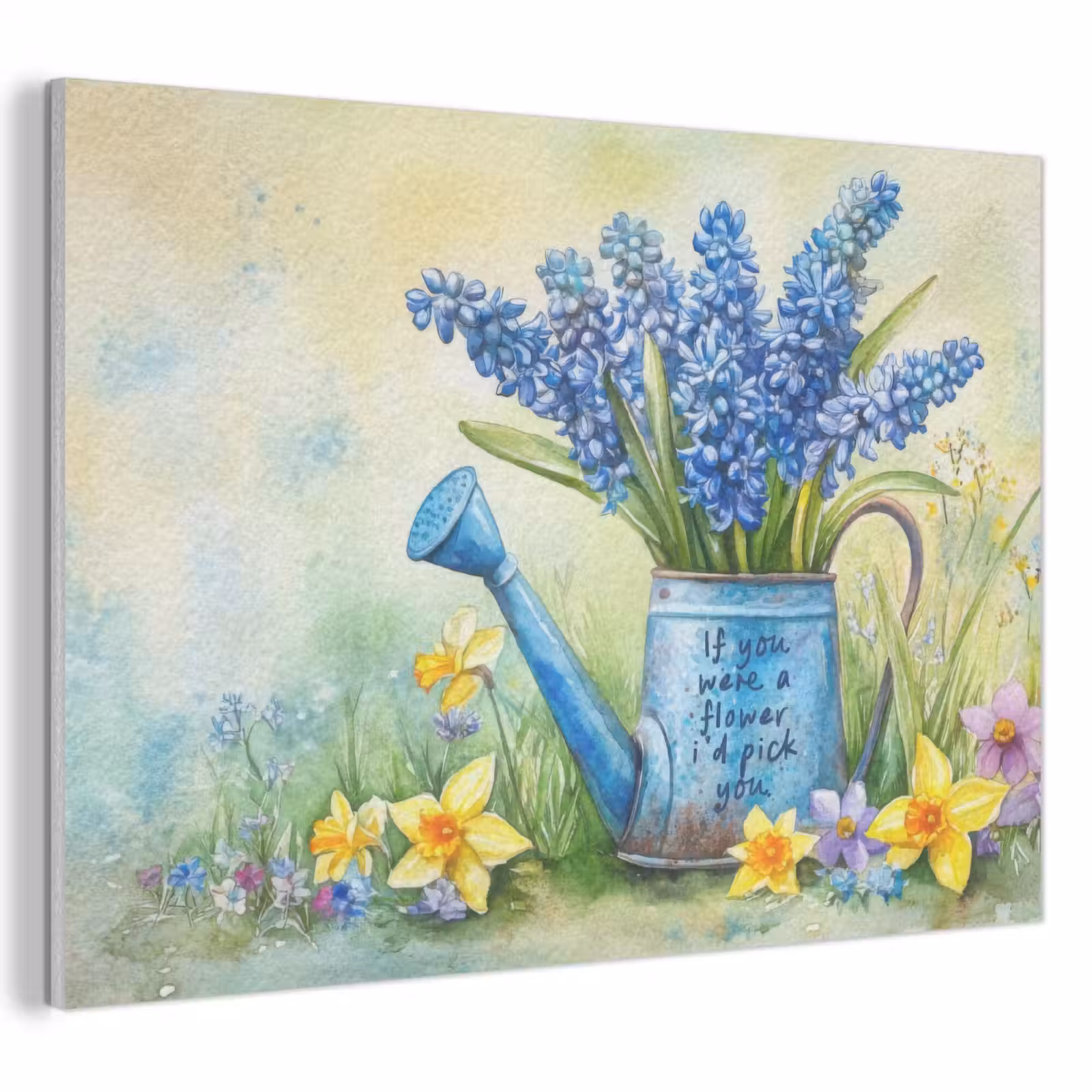 Akoestisch schilderij - Lavendelbloemen - Quote - Gieter — 1