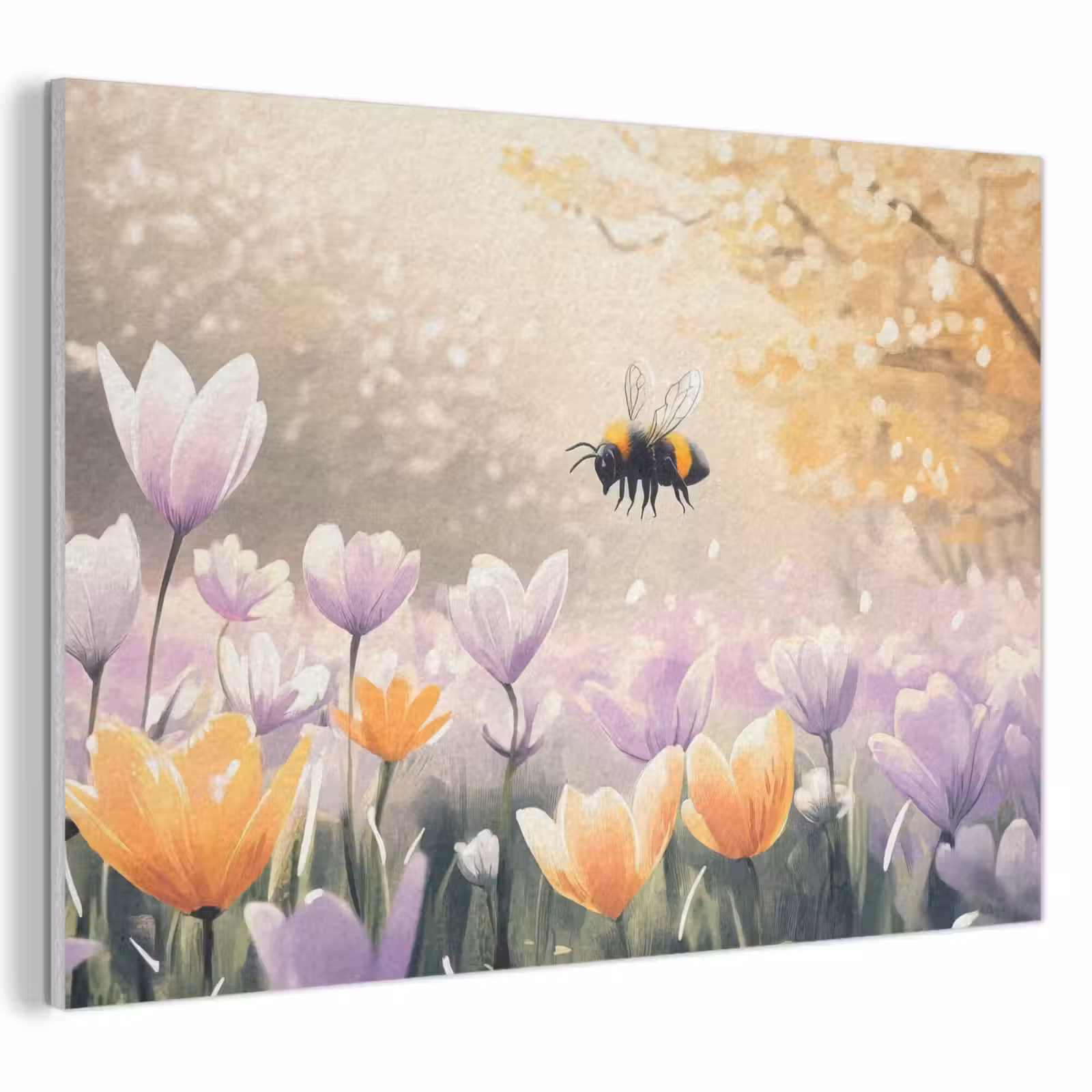 Akoestisch schilderij - Viooltjes - bij - Zonlicht — 1
