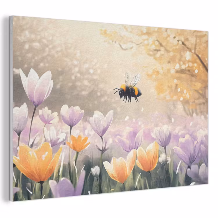 Akoestisch schilderij - Viooltjes - bij - Zonlicht — 1
