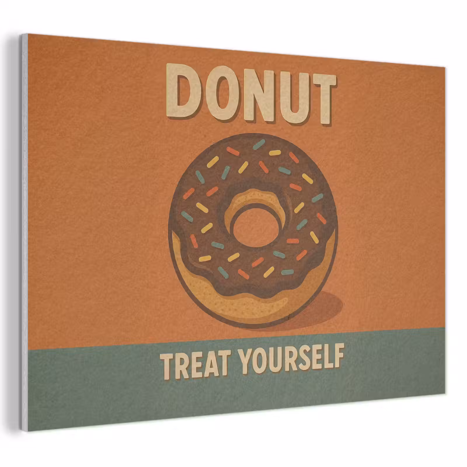 Akoestisch schilderij - Donut - Spikkels - Kleurrijk - Quote — 1