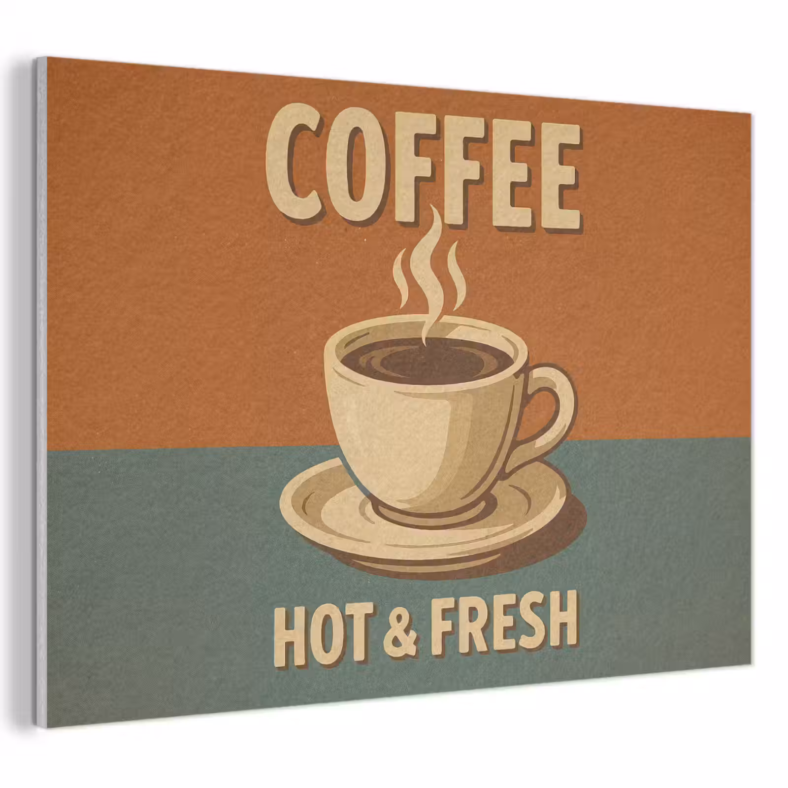 Akoestisch schilderij - Koffie - Kop - Vintage - Quote — 1