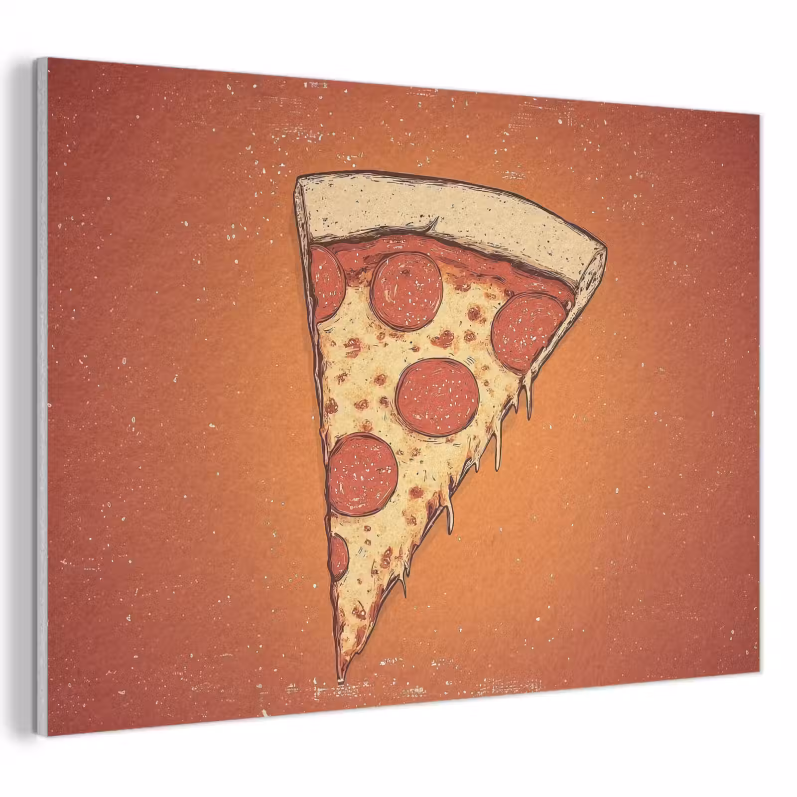 Akoestisch schilderij - Pizza - Kaas - Rood - Pepperoni — 1