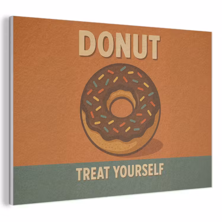 Akoestisch schilderij - Donut - Spikkels - Kleurrijk - Quote — 1