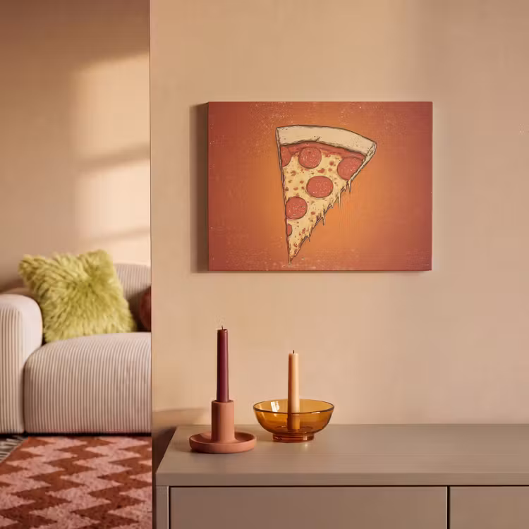 Akoestisch schilderij - Pizza - Kaas - Rood - Pepperoni — 2