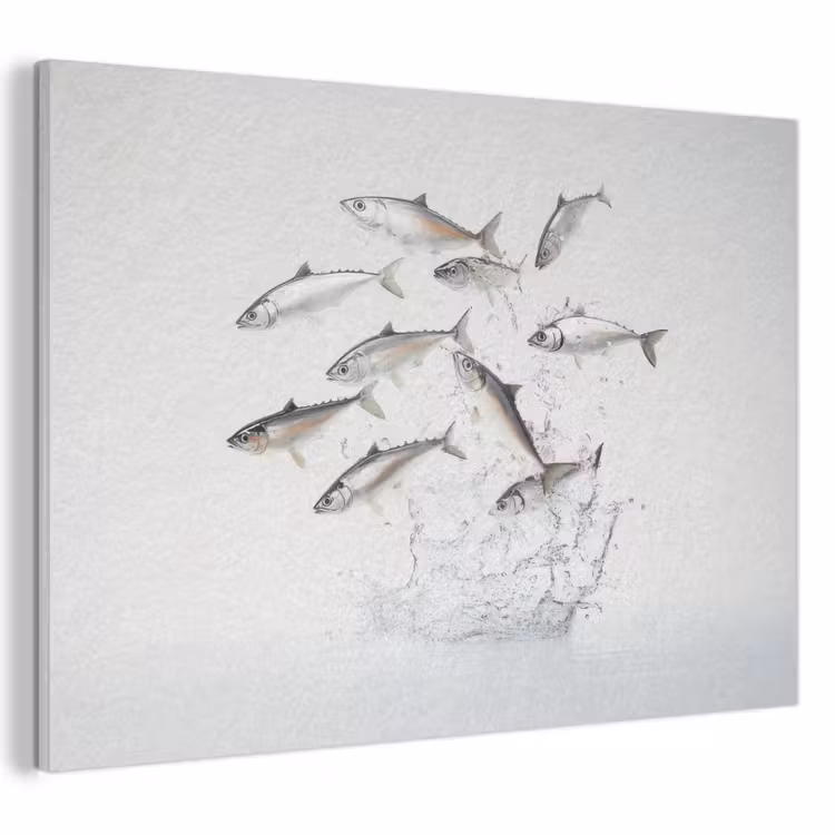 Akoestisch schilderij - Vissen - Water - Wit — 1