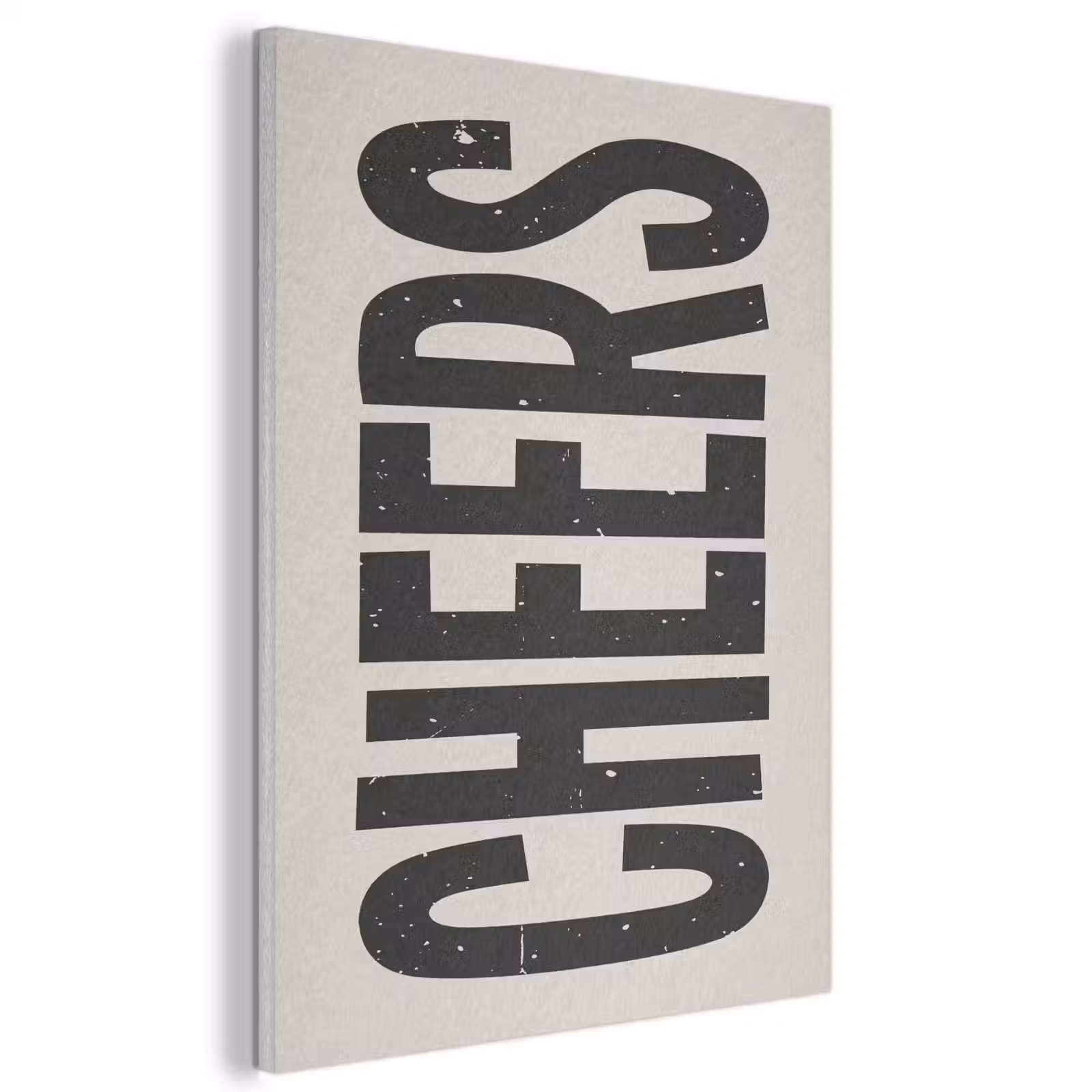 Akoestisch schilderij - Cheers - Japandi - Zwart - Letters — 1