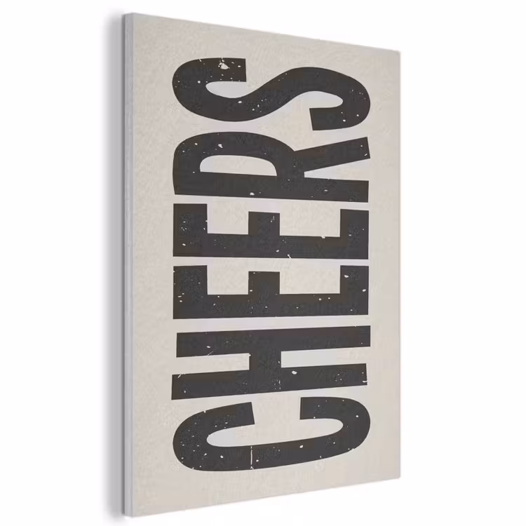Akoestisch schilderij - Cheers - Japandi - Zwart - Letters — 1