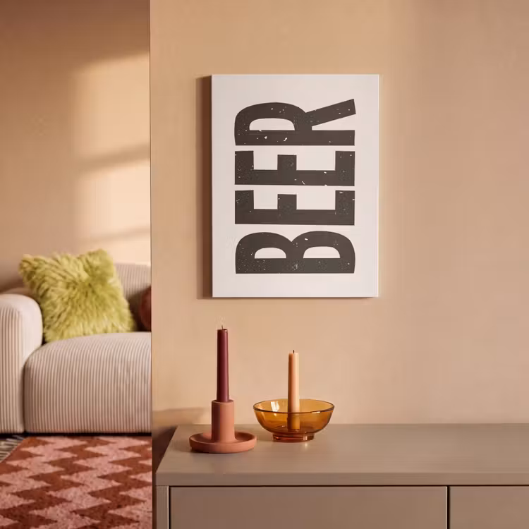 Akoestisch schilderij - Bier - Japandi - Decoratie - Zwart — 2