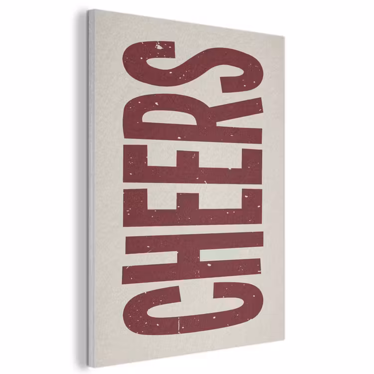 Akoestisch schilderij - Red - Cheers - Decoratie - Beige — 1
