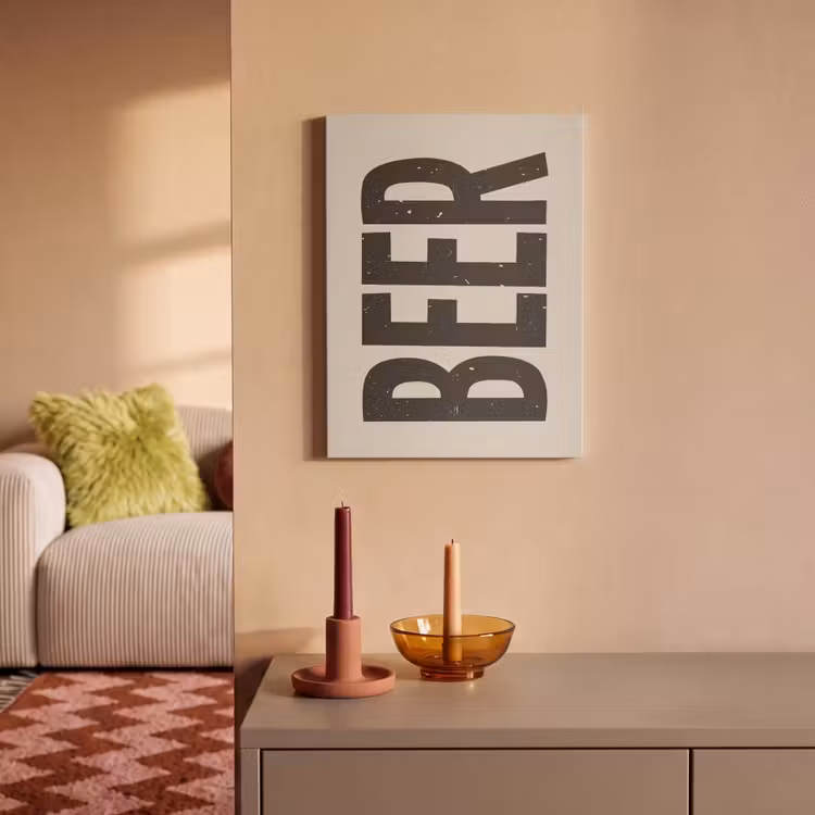Akoestisch schilderij - Beer - Vintage - Zwart - Beige — 2