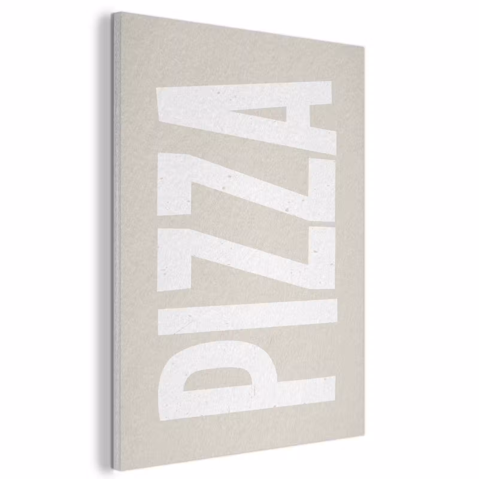 Akoestisch schilderij - Pizza - Decoratie - Japandi - Wit — 1