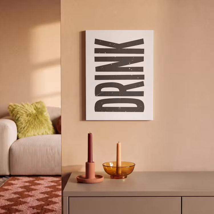 Akoestisch schilderij - Drink - Zwart - Wit - Decoratie — 2