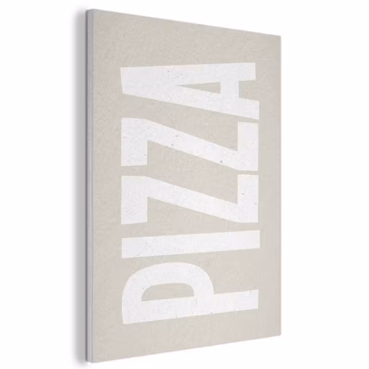 Akoestisch schilderij - Pizza - Decoratie - Japandi - Wit — 1