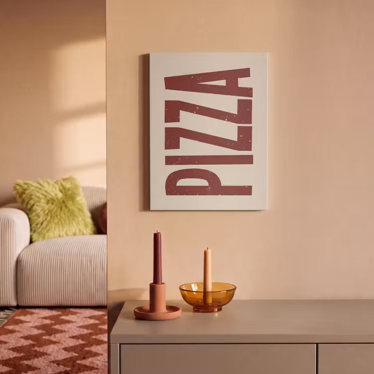 Akoestisch schilderij - Pizza - Vintage - Decoratie - Japandi — 2