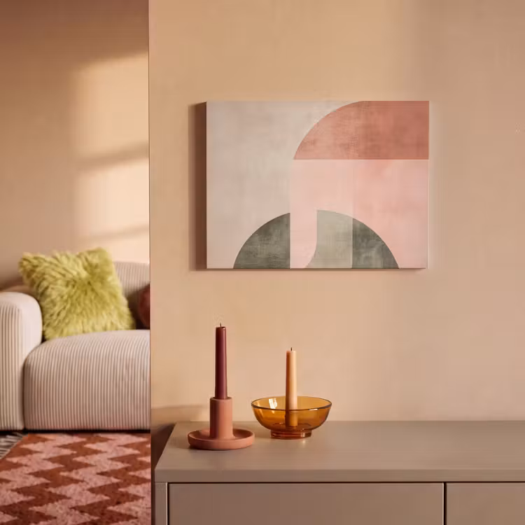 Akoestisch schilderij - Cirkel - Abstract - Roze — 2