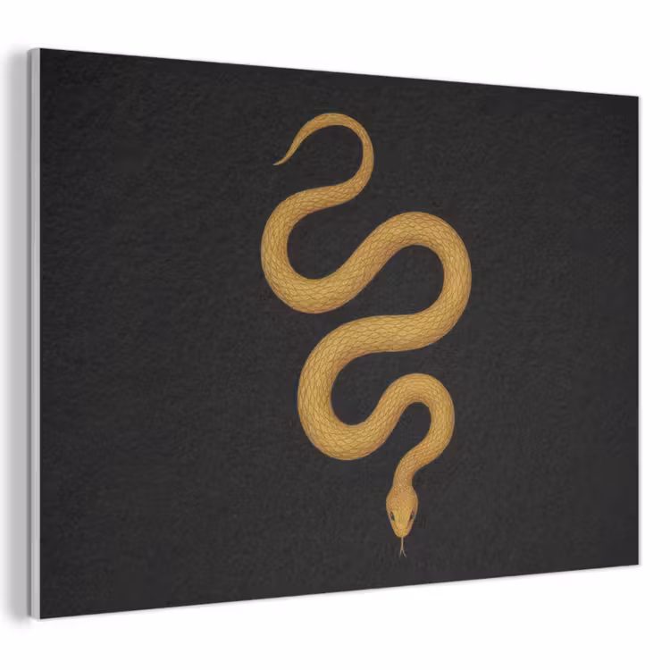Akoestisch schilderij - Slang - Minimalistisch - Goud — 1