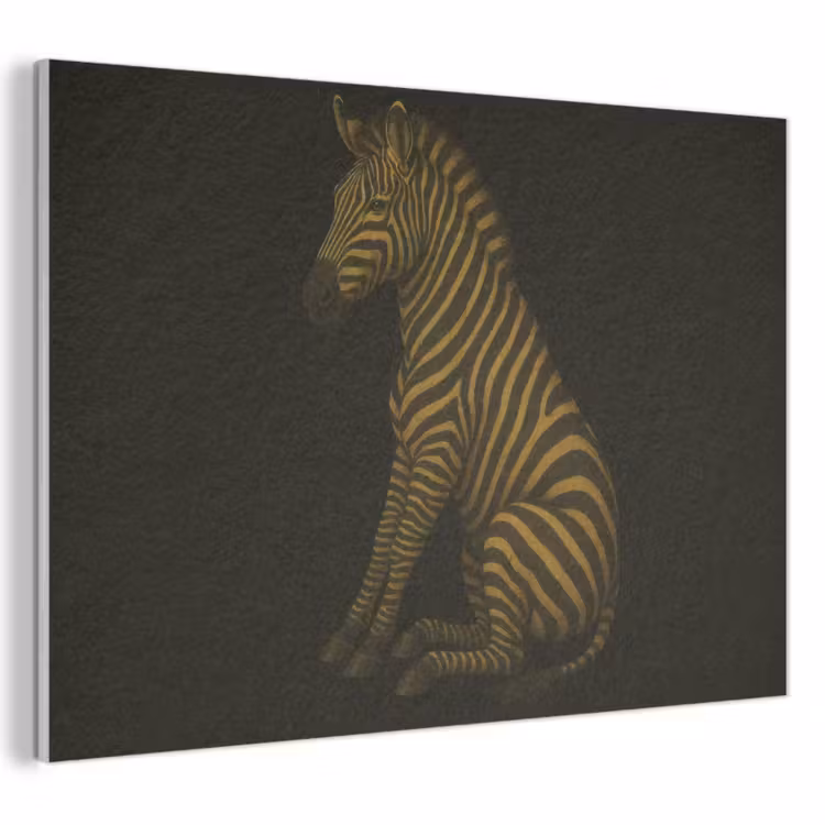Akoestisch schilderij - Zebra - Strepen - Goud — 1