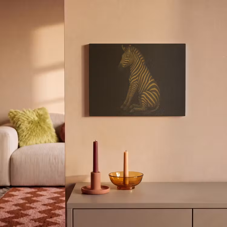 Akoestisch schilderij - Zebra - Strepen - Goud — 2