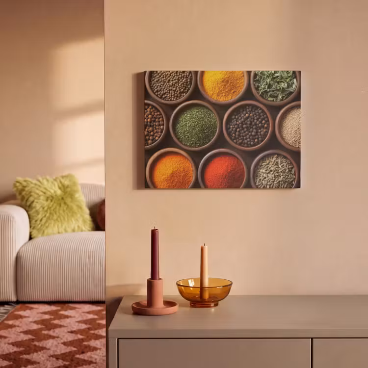 Akoestisch schilderij - Bakjes - Hout - Kruiden - Kleurrijk — 2