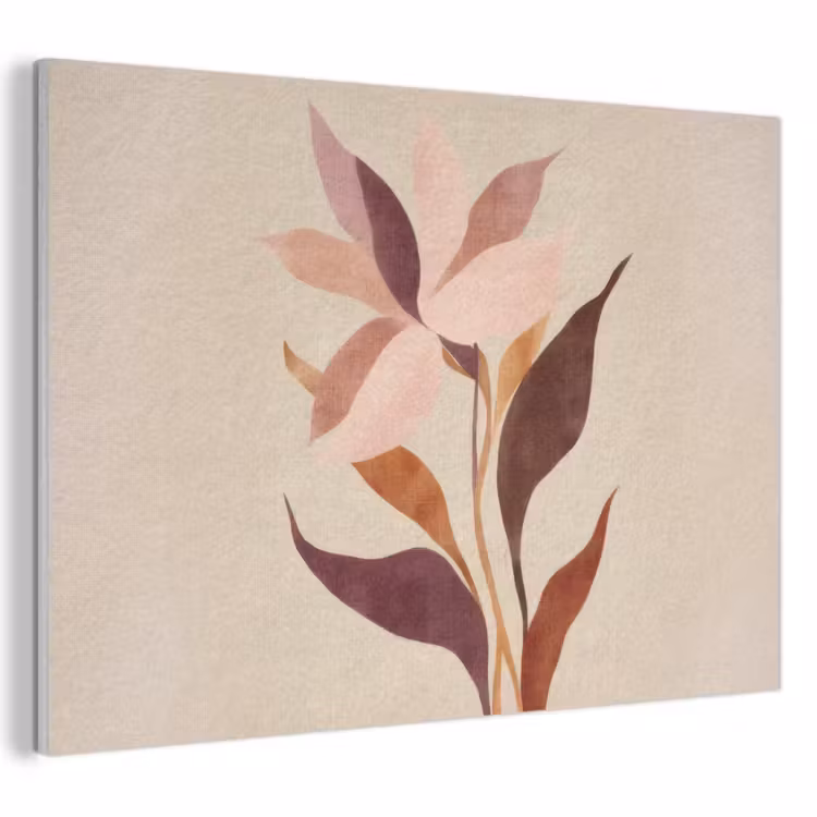 Akoestisch schilderij - Bloemen - Blaadjes - Minimalistisch - Roze — 1
