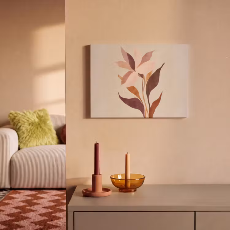 Akoestisch schilderij - Bloemen - Blaadjes - Minimalistisch - Roze — 2