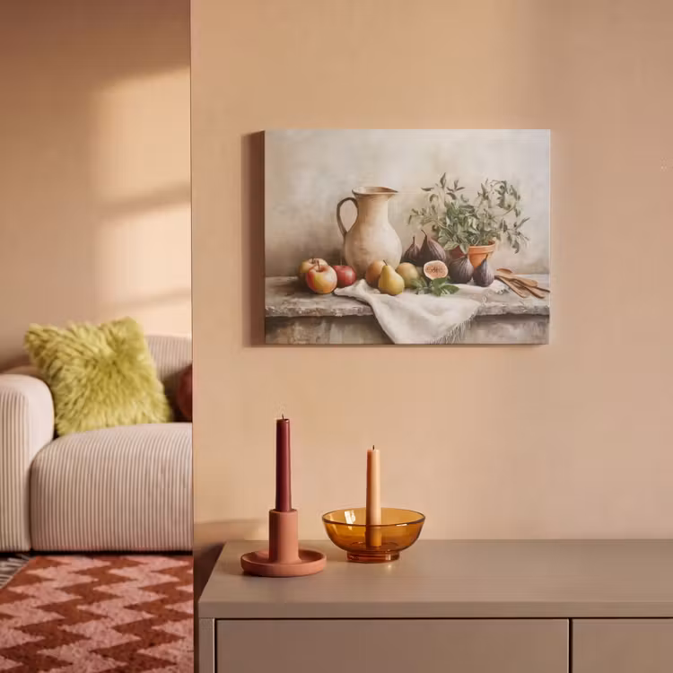 Akoestisch schilderij - Stilleven Vijgen Peren Kruik — 2