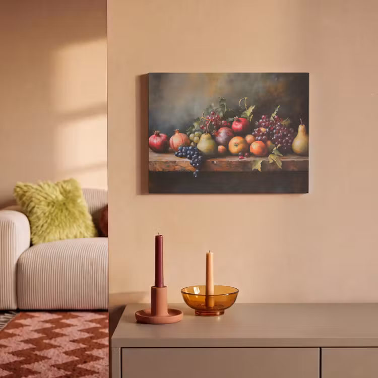 Akoestisch schilderij - Stilleven Fruit Granaatappels Druiven — 2