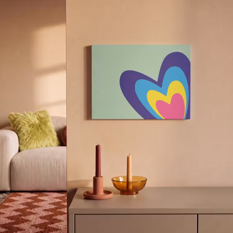 Akoestisch schilderij - Hartjes - Kleurrijk - Valentijn — 2