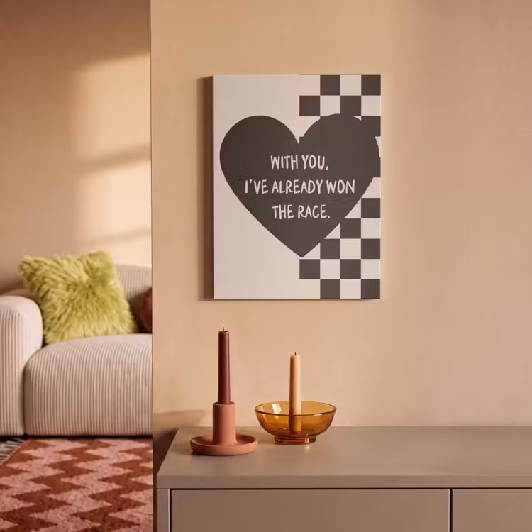 Akoestisch schilderij - Liefde - Beige - Race — 2