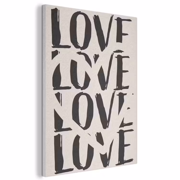 Akoestisch schilderij - Love - Hart - Beige — 1