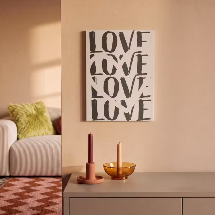 Akoestisch schilderij - Love - Hart - Beige — 2