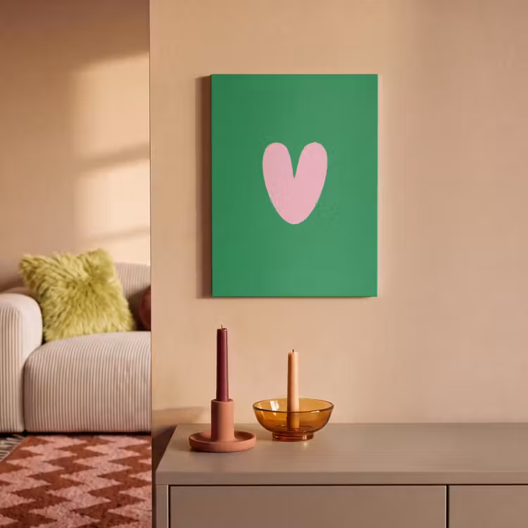 Akoestisch schilderij - Groen - Hart - Minimalistisch - Valentijn — 2