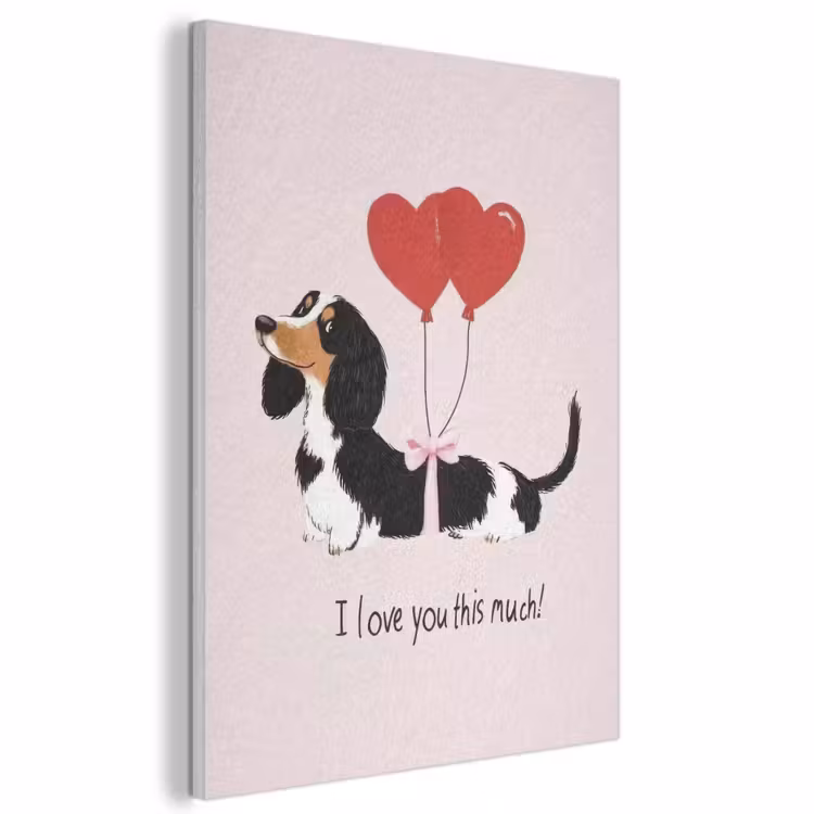 Akoestisch schilderij - Hond - Teckel - Valentijn - Love — 1