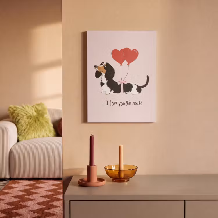Akoestisch schilderij - Hond - Teckel - Valentijn - Love — 2