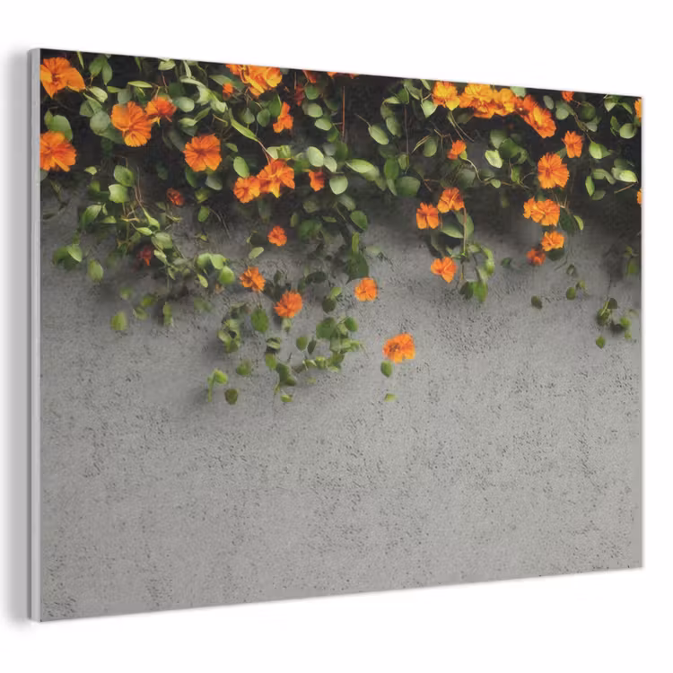 Akoestisch schilderij - Bloemen - Muur - Oranje — 1