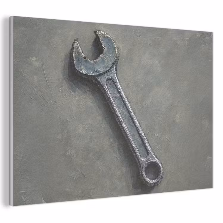 Akoestisch schilderij - Steeksleutel - Schilderij - Gereedschap - Verf — 1
