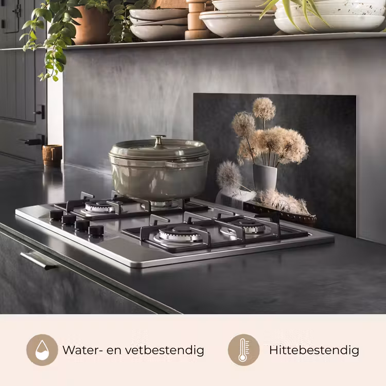Spatscherm keuken - Bloemzaden - Paardenbloem- Vaas - Stilleven - Boeket — 7