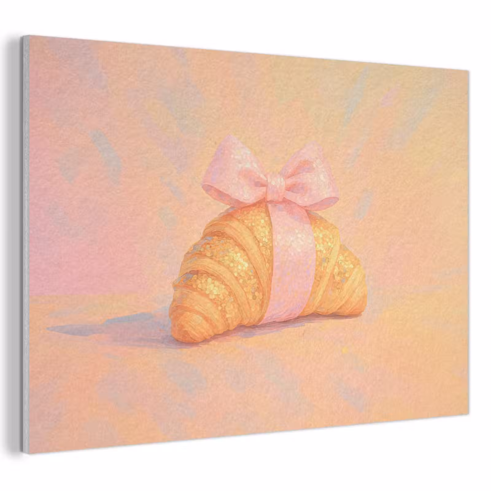 Akoestisch schilderij - Croissant - Strik - Roze — 1